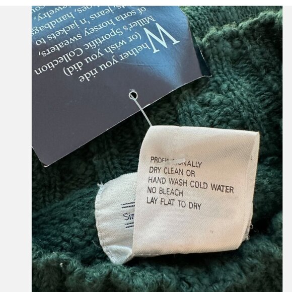 SPORTIFIC MILLER'S COLLECTION Hunter Green COTTON RAMIE EQUESTRIAN SWEATER S NWT - Picture 7 of 9